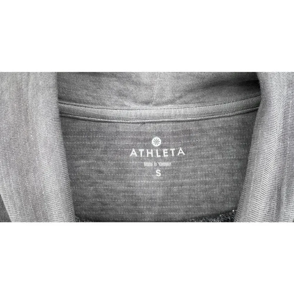 Athleta Women Small Silver Gray Eco Wash Long Sleeve Turtleneck Tunic
